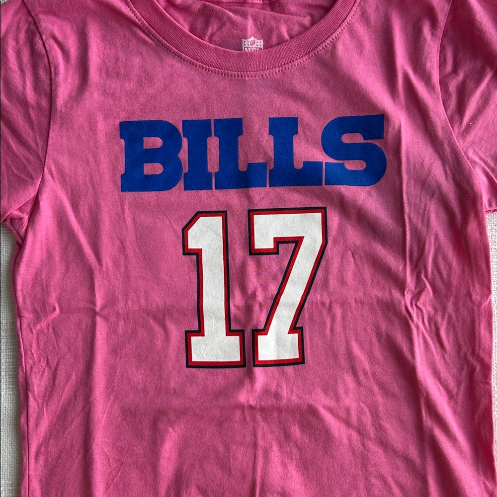 Girls Pink Buffalo Bills Josh Allen #17 t-shirt size XL - Picture 2 of 4